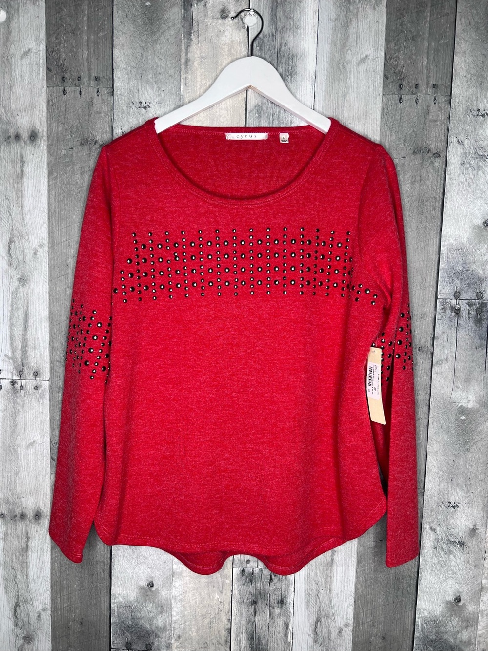 CYRUS Studded Pullover Sweater Long Sleeves Size Large NWT